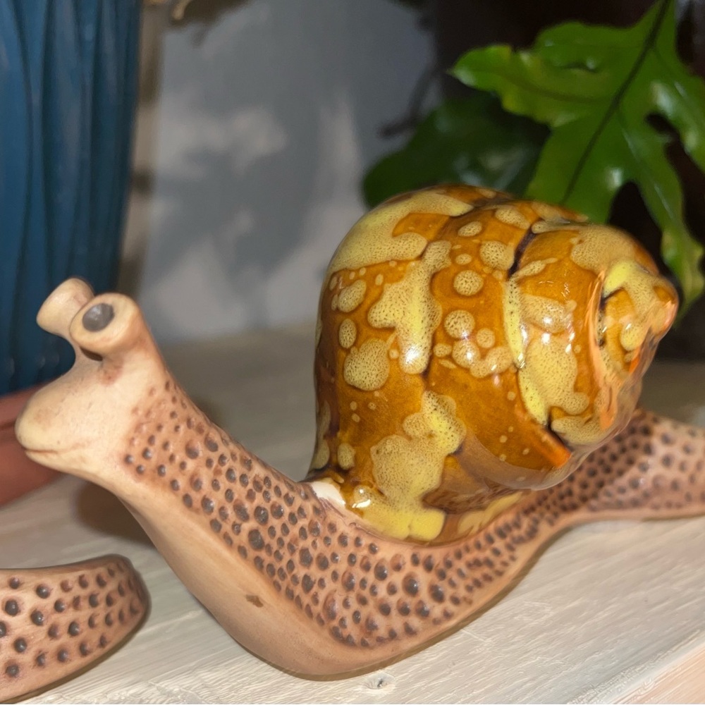 THE POTTING SHED SNAIL FIGURINES LOT OF 3 VTG CERAMIC GLAZED - Picture 4 of 8
